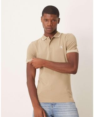 Calvin Klein Tipped Polo - Natural