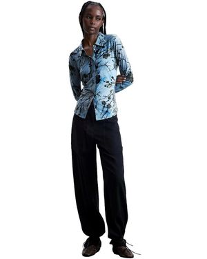Desigual Flocked Top - Blue