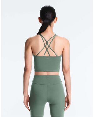 Oysho Comfortlux Strap Tank Top With Cups - Green