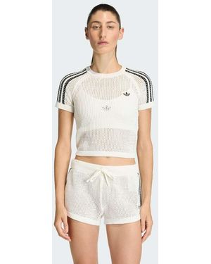 adidas Originals Knitted Crochet Cali Tee - White
