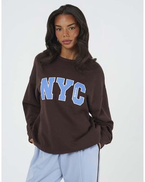 Brave Soul Slogan Crew Neck Sweatshirt - Grey