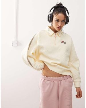 Aape By A Bathing Ape Aape By A Bathing Ape Quarter-zip French Fleece - Natural