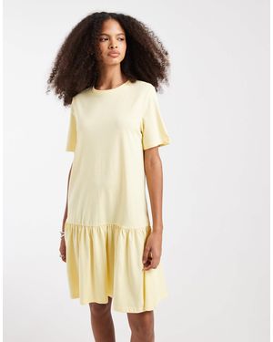 Pieces – kurzärmliges minikleid - Weiß