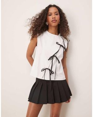 Ghospell Denim Wrap Top - White