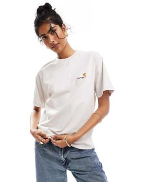 Carhartt Camiseta Con Logo De Texto American De -Blanco - Gris