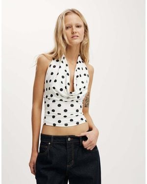 Cotton On Georgie Cowl Neck Halter - White