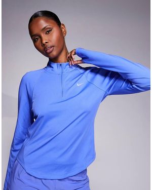 Nike Tempo Dri-fit Half Zip Long Sleeve T-shirt - Blue