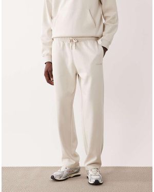 ASOS Jersey Joggingbroek Met Rechte Pijpen - Naturel
