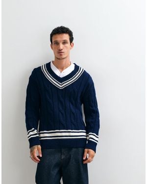 GANT – mercerized cottle – strickpullover - Blau