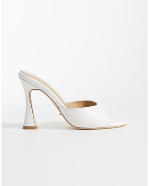 Tony Bianco Sandalias Blancas Estilo Mules De Tacón De Cuero Victoria De -Blanco