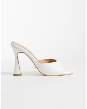 Tony Bianco Victoria Heeled Mule Sandals - White