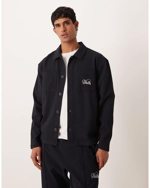 ASOS – oversize-hemdjacke aus jacquard - Blau