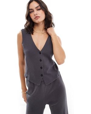 Pieces Structured Jersey Waistcoat Co-Ord - Blue