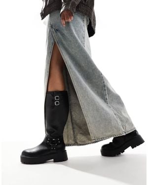 New Look Bottines chunky style motard - Gris