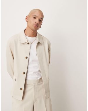 ASOS – elegante harrington-jacke aus twill - Natur