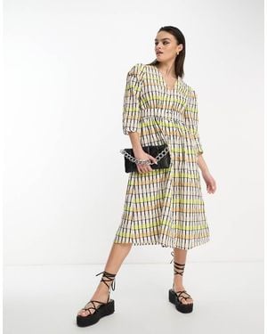 Object Smock Midi Dress - Natural