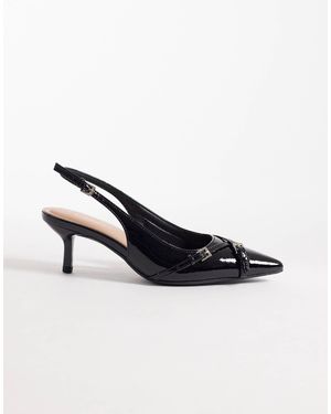 New Look Buckle Detail Slingback Heeled Shoe - Black