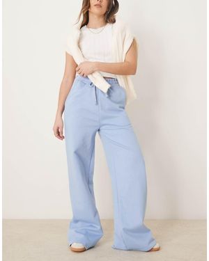 OMNES Georgie Elasticated Drawstring High Rise Trousers - Blue