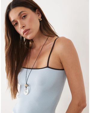 Mango Knitted Cami Top - Blue