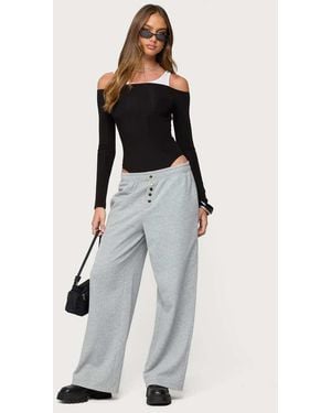 Edikted Lorelle Wide Leg Joggers - White