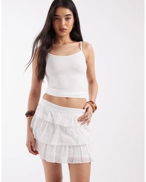 JJXX Ruffled Mini Skirt - White