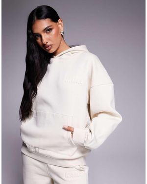 Kaiia Bubble Embossed Logo Oversized Hoodie Co-ord - Grey