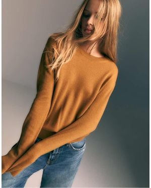 Stradivarius Sweater Van Extra Zachte 100% Viltstof Met Textuur - Oranje
