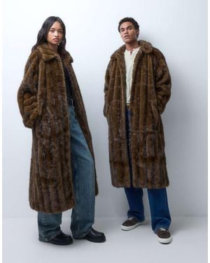 Reclaimed Vintage Unisex Faux Fur Maxi Coat - Black
