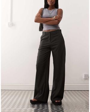 Weekday Wide Leg Tailored Trousers - White