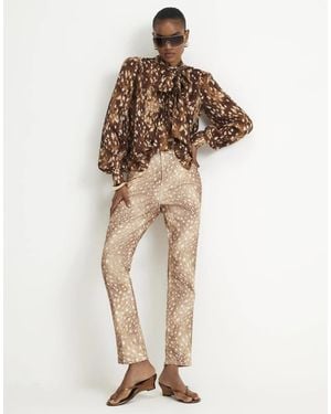 River Island Deer Print Cigarette Jeans - Natural