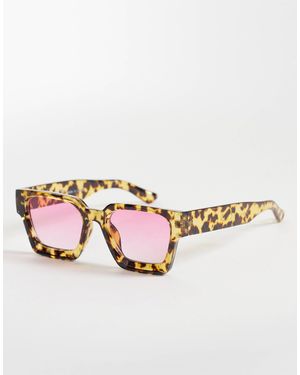 JJXX Square Tortoishell Sunglasses With Lense - Pink