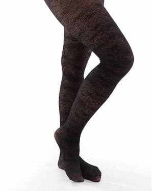 Pretty Polly Cobweb Pattern Tights - Black
