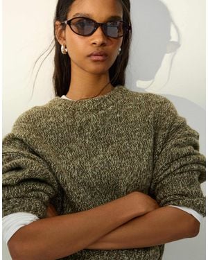 Bershka – ovale sonnenbrille aus kunstharz - Braun