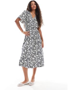 ONLY – geblümtes midi-freizeitkleid - Blau