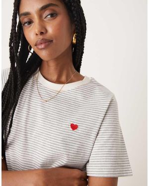 Jdy Heart Print T-shirt - White