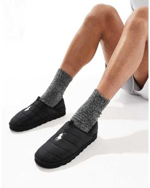 Polo Ralph Lauren Everett Slippers With Icon Logo - Natural