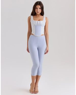 House Of Cb Carella Twill Fitted Capri Trousers - Blue