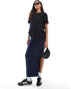 Mama.licious Mamalicious Maternity Seamless Over The Bump Maxi Skirt - Blue