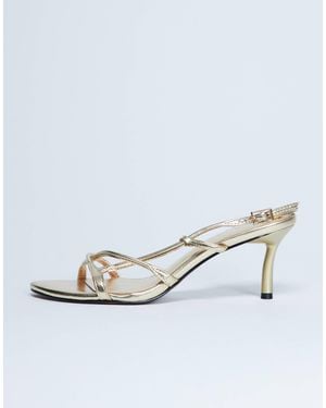 TOPSHOP Amelia Minimal Mid Heel Sandal - White