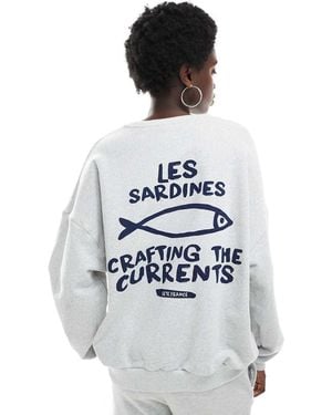 Pull&Bear Sardines Graphic Sweatshirt - White