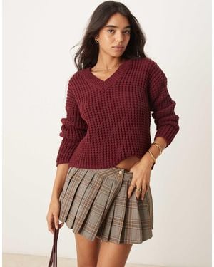 New Look – pullover mit v-auschnitt - Rot