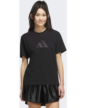 adidas Originals Satin-filled Logo Graphic T-shirt - Black