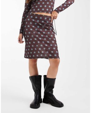 Collusion Awkward Length Blur Spot Skirt - Red