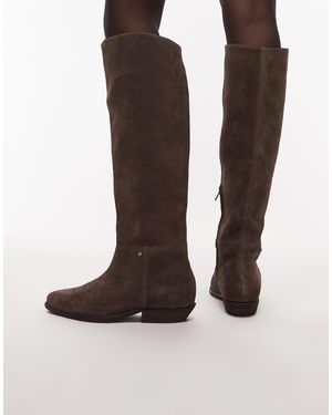 Bronx Riding Knee Boots - Brown