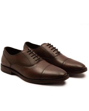 Thomas Crick Merlin Leather Oxford Toecap Shoes - Brown