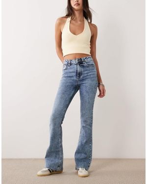 Miss Selfridge Heart Pocket Flare Jean - Blue