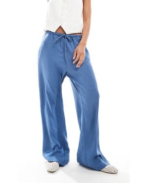 ONLY Tie Detail Pull On Pants - Blue