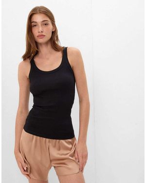 Intimissimi Superior Cotton Racer Back Vest Top - Black
