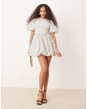 Sister Jane Puff Sleeve Mini Dress - Natural