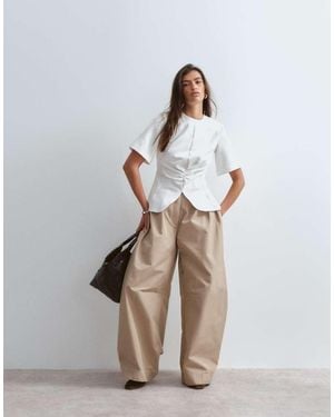 ARRANGE Structured Ruched Top - White
